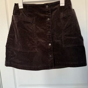 GAP Dark Brown Corduroy A-Line Skirt